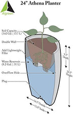 Algreen Products Athena Self-Watering Planter, Medium, 15" DIA x 24.5" H, Brownstone - Image 6