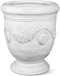 Urn Planter, 16.5 Inch Large White Garden Plant Pots by GreensWord