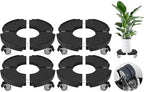 2 Pack Plant Caddy Stands with 360° Wheels Adjustable 15-22 Inch Rolling Plant Stands Heavy Duty Large Plant Carts Dolly with Casters 440lbs Capacity for Large Planter, Garden Pot, Flower Pot, Black by ToLanbbt