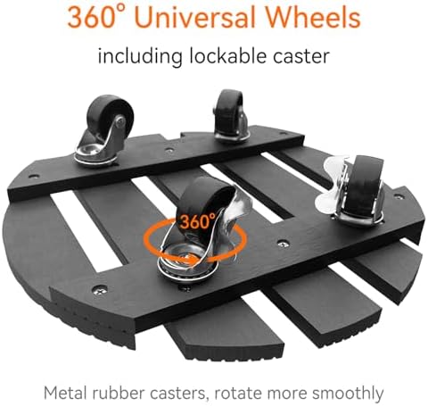 6-Pack 12" Round Plant Stand with 360° Lockable Caster Wheels, 220 lbs Capacity, Heavy-Duty Weather Resistant WPC Plant Caddy for Large Planters, Indoor Outdoor - Image 6