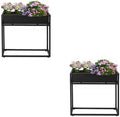 Metal Elevated Planter Box, 28" H Raised Garden Bed with Legs, Tall Rectangle Planter with Drainage System, Outdoor Indoor Elevated Garden Box for Vegetable Flower Herb Fruit (2, Black-28 H) by Yellulu