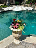 Fixed Plant Shade for Potted Plants 28" x 30" Outdoor Container Sun Shade Cover Premium Fabric Canopy with Fiberglass Frame & Soil Anchor Stripes & Solids Assembly Required by PlantCabana