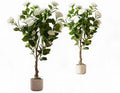 Artificial Camellia Trees, 3FT Faux Camellia Plant in Pot with Flowers by JustSmart