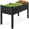 Best Choice Products 48x24x30in Raised Garden Bed, Elevated Wood Planter Box Stand for Backyard, Patio, Balcony w/Bed Liner, 200lb Capacity - Black by BestChoiceProducts