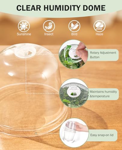 homenote 3/4/5 Inch Clear Nursery Pots with Domes for Propagation (15 Pcs) - Image 5