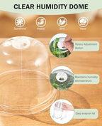 homenote 3/4/5 Inch Clear Nursery Pots with Domes for Propagation (15 Pcs) - Image 5