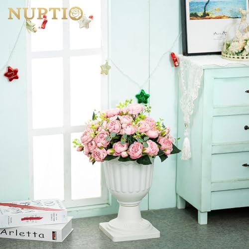 NUPTIO Plastic Classic Urn Planter: 13.98 Inch Pedestal Plant Pots, 6 Pcs - Image 2