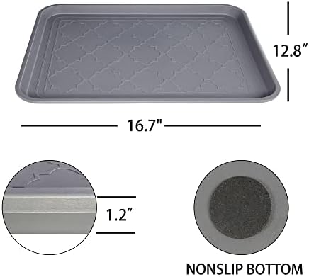 Boot Tray for Entryway Indoor, Heavy Duty Shoe Mat Trays 3 Packs, 16.7"x12.8" Waterproof Shoe Tray - Image 3