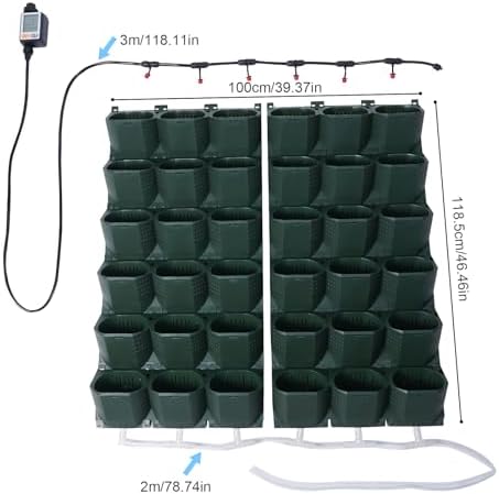 Vertical Wall Planter, Self-Watering Vertical Garden Planter Set with 36 Pots, Stackable Planters Grow Pots with Electronic Timer for Growing Veggies, Fruits, Herbs, Flowers. - Image 3