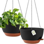 GARDIFE Hanging Planters, Self Watering, Black 12 Inch 2 Pack with Drainage by GARDIFE