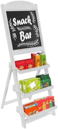 MyGift Vintage White Wood Chalkboard Easel with 3 Tier Display Shelves by MyGiftHome