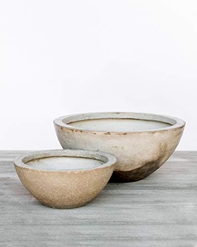 Gardenuity Resin Flower Pots and Garden Planters - Natural Concrete Stone Look, Indoor Plant Pots or Outdoor Planter, Very Light, Large & Small (Large) - Image 2