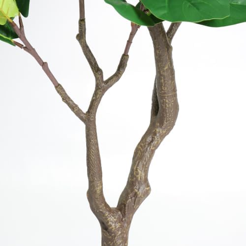 6FT Artificial Fiddle Leaf Fig Tree with Decorative White Pot - Image 4