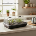 Easy-Use Seedling Propagation Box with Clear High Dome, Black PET Tray for Indoor Gardening, Seeds and Cuttings (1 Pack) - Image 2