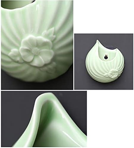 Liudan Hanging Basket Wall Hanging Planter Ceramic Small Flower Planter Indoor Hanging Sacklings Planters for Indoor Plants Home Decor Hanging Plant Pots (Color : Blue) - Image 3