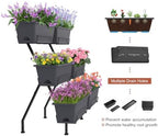 ETELI Vertical Raised Garden Bed 3 Tier Garden Planter Indoor Outdoor Herb Planter with 6 Removable Boxes Standing Garden Planter with Drainage Holes Elevated Raised Bed for Patio Balcony Porch, Grey - Image 6