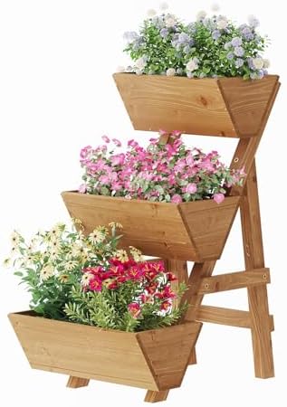Small Raised Garden Bed, 3 Tier Vertical Garden Planter for Indoor & Outdoor, Raised Planter Box with Legs by VIEWCARE