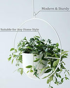 Hanging Planter Indoor Modern Boho Plant Pot Metal Wall and Ceiling Plant Holder, Mid Century Minimalist Flower Pot for Hanging Plants(White) - Image 6