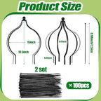 BreezeHug 2 Set Garden Obelisk Trellis Peony Cages and Supports, Circle - Image 2