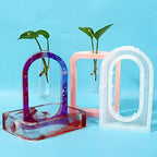 4 Pcs Epoxy Resin Molds Resin Vase Mold with 4 Colors of Tube for Plant Propagation Station Molds for Epoxy Resin Home & Office Desktop Decor (White) - Image 2