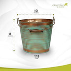 Headwind Vintage Collection Ribbed Planters – Vintage Copper Flower Pots 10 Inch Indoor Plant Pots Bucket for Peace Lily, Pothos, & Lavender, Petunias, Basil Plant for Outdoor by Robert Allen - Image 2