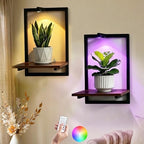 Wall Floating Plant Shelf With Full Spectrum Grow Light, 2 Set, Hold 30LB by Unknown