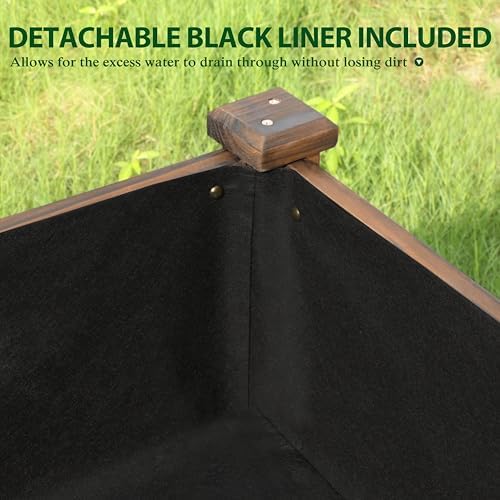 MUPATER 48 x 24 x 30in Raised Garden Bed, Wood Elevated Planter Box with Legs, Outdoor Raised Beds for Gardening, Backyard, Patio and Balcony, Rustic - Image 3