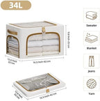 CYhom Storage Bins with Metal Frame, 3-Clear Windows Openings, 34L, White - Image 7