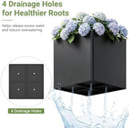 26" x 26" x 26" Large Square Metal Tree Planter Box,Black Iron Cube Planter - Image 6