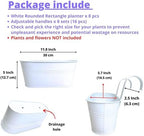 LaLaGreen Outdoor Rail Planter (11.8 in, 8 Pack) White Metal Fence Buckets - Image 2