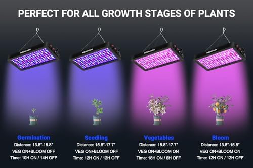 Upgraded BW1000 LED Grow Lights Double Chips Full Spectrum with 10ft Cable for Greenhouse and Indoor Plant Veg and Flower Growing [Black] - Image 6