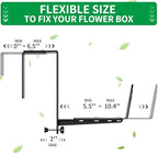 Window Box Brackets, Adjustable Planter Box Brackets, Heavy Duty Iron Flower Box Bracket for Deck Railing with Upgraded Bottom Support - Ideal for Balconies, Fences, and Gardens (6 Pack) - Image 2