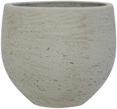 Flower Pot Elegant Coral Planter, Grey washed 6"H x 7"W - By Pottery Pots by Pottery+Pots