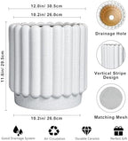 Ceramicfor Ceramic Flower Pot, 12 Inch, White - Image 3