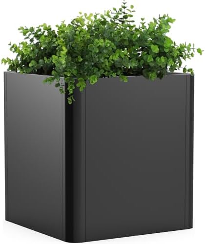 Large Square Metal Outdoor Planter Box 20" Wx20 Dx21 H by Gardenaire