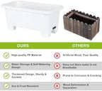 Oliz Self-Watering Rectangle Planter Boxes 8-Pack, 15.7-Inch Window Box Planter with Drainage Holes & Trays, Pots for Vegetables, Herbs, Flowers, Garden Windowsill Balcony (White) - Image 4