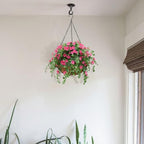 12 inch Metal Hanging Baskets for Plants Outdoor, 4 Pack Metal Wire Hanging Basket Planter with Coco Liner Flower Pots for Indoor Outdoor Garden Porch Patio, Heart-Shaped - Image 5
