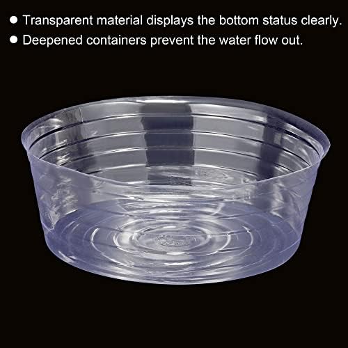 MECCANIXITY Plant Pot Saucer 14 Inch Plastic Round Flower Drip Tray for Indoor Outdoor, Clear Pack of 20 - Image 4