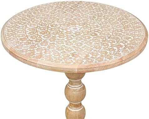 End Tables for Living Room– SideTables for Small Spaces, Modern Accent Nightstand with Hand-Carved Top & Solid Wood Tables for Living Room, Bedroom, Office – 18x22 White wash - Image 5