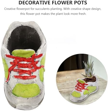 SEWACC Creative Shoe Shape Plant Pot 3 Piece Ceramic Drainage Hole Planter - Image 5