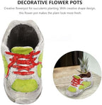 SEWACC Creative Shoe Shape Plant Pot 3 Piece Ceramic Drainage Hole Planter - Image 5
