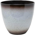 Gardener Select (EPR18-105 Large Egg Shaped Planter - Modern Indoor & Outdoor Decorative Flower Pot/Box (18 Inch, Brown to White w/Specs) by GardenerSelect