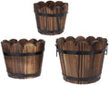 Beaupretty 3pcs Retro Wooden Succulent Planters for Balcony Garden Decor by Beaupretty