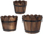 Beaupretty 3pcs Retro Wooden Succulent Planters for Balcony Garden Decor by Beaupretty