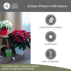 The HC Companies Eclipse Square Planter Pot, 8 Inch, White, 4-Pack - Image 4