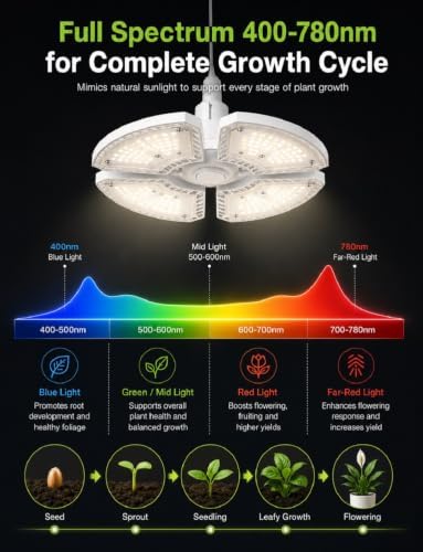 RDJ Bouns 80W LED Grow Light Bulb for Indoor Plants, Hanging, Full Spectrum - Image 2