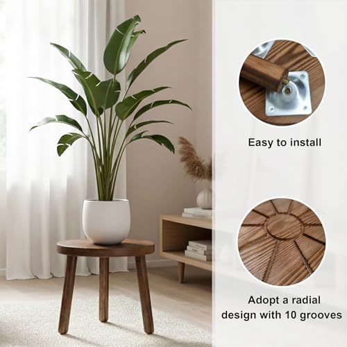 Delma Wood Plant Stands 5-Pack Indoor, Plant Stool, Dark Brown - Image 2