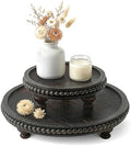 EOSAHR Pine Wood 2-Piece Display Risers - Round Display Stand, Old Black by EOSAHR