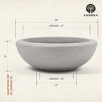 ARBORA 26" Santorini Bowl Planter - Lightweight Polyresin Large Outdoor Pot - Image 2