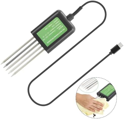 7-in-1 USB Soil Sensor, Multifunction Soil Monitor System USB Powered NPK pH Analyzer With Temperature Humidity Detection For Plant Growing Research Laboratory - Image 3